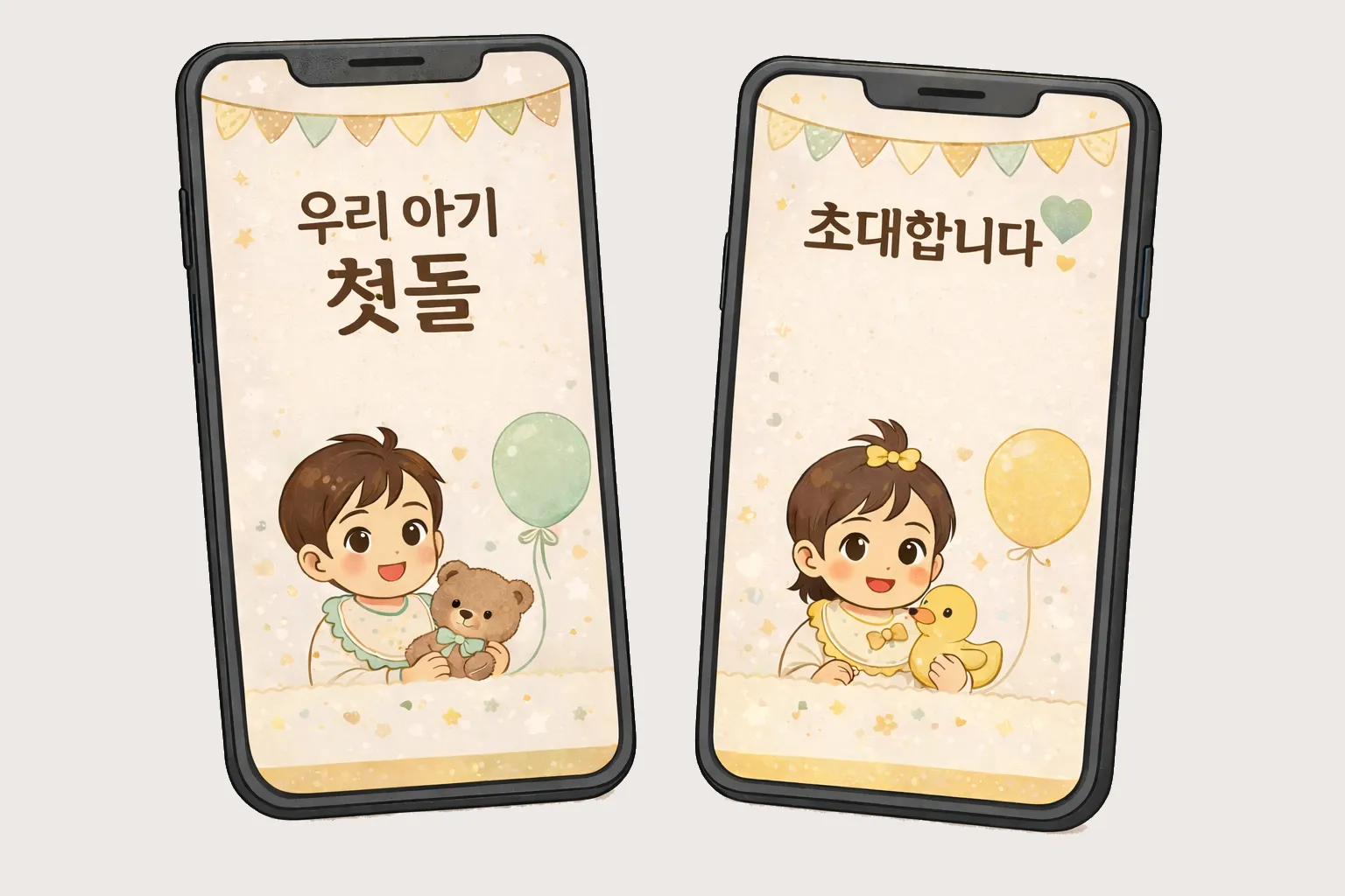 이벤트 이미지 - 돌잔치 초대장 1+1 이벤트